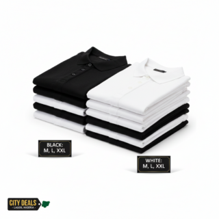 Men's Black Fitted Polo T-Shirts, Medium, Large, XXL, Black and White, Quality, Elastic, Lagos, Nigeria