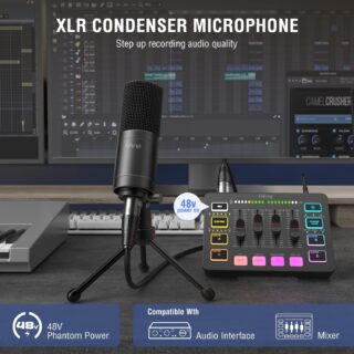 FIFINE XLR Condenser Microphone K669C Black For Podcast In Lagos, Nigeria