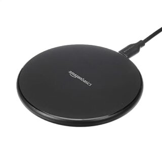 Amazon Basics 15W Qi Certified Wireless Charging Pad for iPhone 16/15/14/13/12/11/X, Samsung and More, with USB Cable, Black Visit the Amazon Basics Store